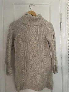 Gap Kids Ivory Cable Knit Sweater Dress with Gold Multicolor Accents Size XXL - Picture 1 of 6