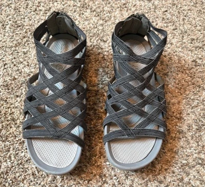 BARETRAPS Samina Gladiator Strappy Sandals | Black/Gray | Size 6 | EUC - Image 1 of 4
