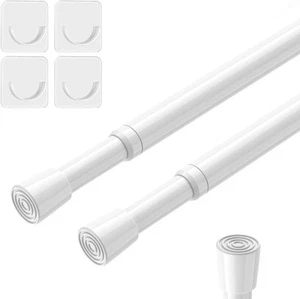 2pcs Spring Tension Rods Adjustable 26 to 39 inch Small Tension Curtain Rod N... - Picture 1 of 8