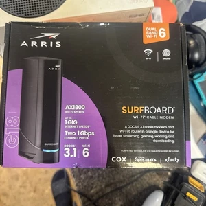 ARRIS G18 Surfboard Wi-Fi Cable Modem AX1800 Dual Band Wi-Fi 6 NEW SEALED - Picture 1 of 2