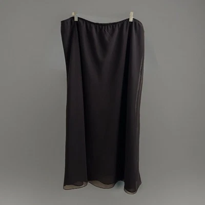 MSK женщин шифона твердого эластичный пояс трапециевидная юбка миди, черный, 24 Вт Whimsygoth - Изображение 1 из 3