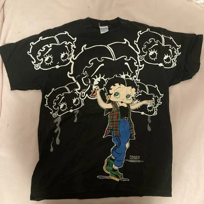 Betty Boop Graffiti T Shirt Large 1994 Single Stitch VTG Freeze NY Rare 90s  - Image 1 of 4