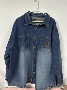 Vintage Schott NYC Herren Größe 3XL Distressed Jeansjacke Hemd bestickt - Bild 1 von 10
