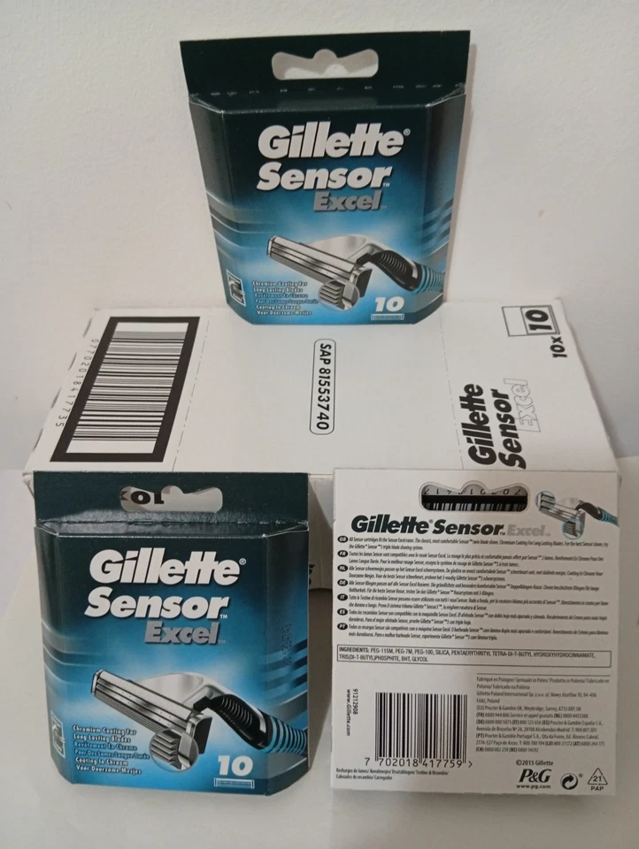 Gillette Sensor Excel Testine di Ricambi a 2 lame pz. 3 x 10  (OFFERTA) - Imagen 1 de 1