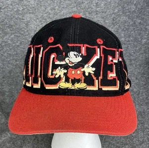 VTG Mickey Unlimited YOUTH Hat Cap Spell Out Mickey Mouse Black Wool Feel ISSUE - Picture 1 of 15