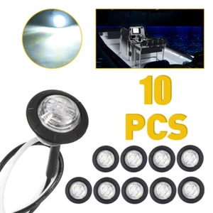 White 3/4" Bullet Round LED Side Marker Lights for Trailer Truck RV Super Bright - Picture 1 of 12