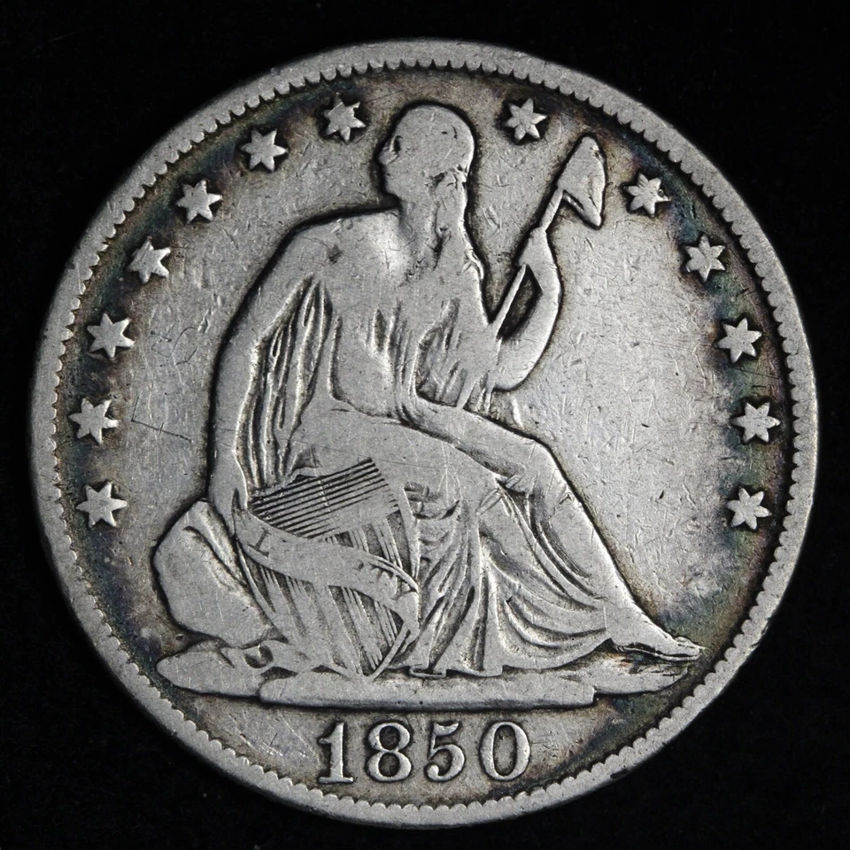 Medio dólar libertad sentada 1850-O fino E898 WLM Foto 1 de 2