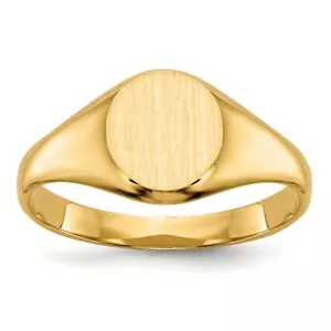 10k Yellow Gold Finger Ring Closed Back Signet Ring for Women Size 5 - Picture 1 of 6