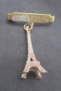 Vintage 1950er Paris Hut Mantel Reise Souvenir Besucher Pin Eiffelturm 1,5" - Bild 1 von 2