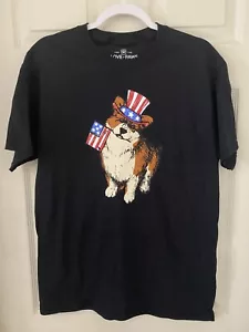 Maglietta Corgi nuova taglia M per l'amore delle zampe cane patriottico nero America - Foto 1 di 5