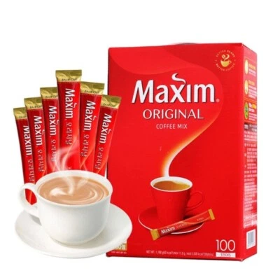 Maxim Original Korean Coffee Mix Instant 100 stick ⋬ ����������100  韩国咖啡 Foto 1 de 4