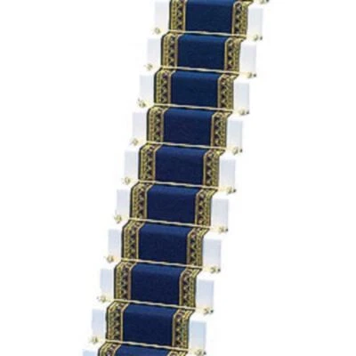 THE DOLLS HOUSE EMPORIUM Puppenstube geflochtener Treppenteppich Läufer königsblau Miniaturboden