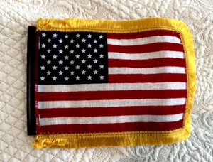 US USA American Flag w/Gold Fringe 4"x6" Clip-on - Picture 1 of 2