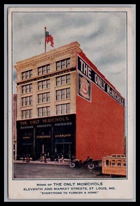 Carro de publicidad rara McNICHOLS St LOUIS MO TIENDA DE MUEBLES 1911 CREVE COEUR - Imagen 1 de 2