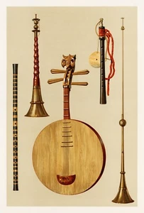 13234.Decor Poster.Home wall.Room vintage art design.Medieval music instruments - Picture 1 of 1