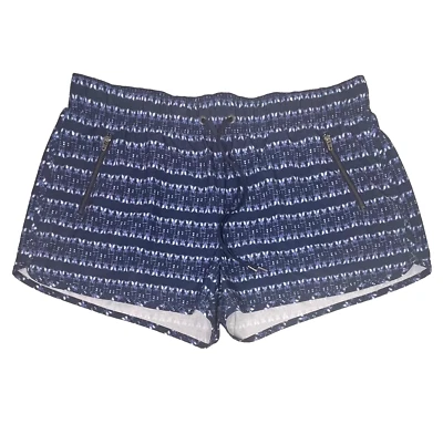 Pantalones Cortos Athleta Geométricos Para Mujer XL Azul Elastizados Bolsillos con Cremallera Correr Atlético Foto 1 de 4