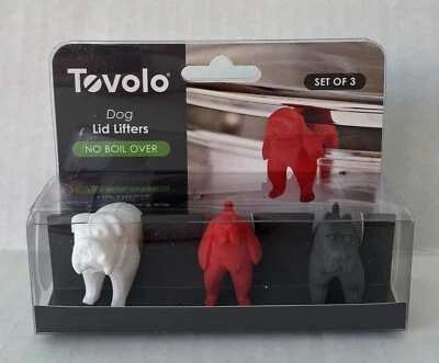 Meias Stuffer! Conjunto de 3 levantadores de tampa de cachorro Tevolo ~ evita que a panela ferva! - Imagem 1 de 3