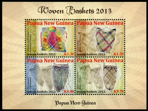 Papua New Guinea PNG Stamps 2013 MNH Woven Baskets Sepik Carry Basket 4v M/S Cover