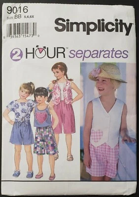 Vintage Simplicity 9016 Child's Shorts in 2 Lengths, Top, Tank Top and Vest - Image 1 of 3