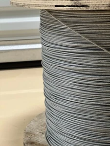 1/8" to 3/16" PVC Coated Clear Color Galvanized Cable 7x7 Strand Aircraft Cable - Picture 1 of 2