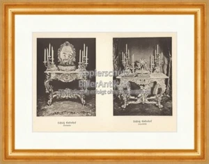 Schloss Linderhof Waschtisch Schreibtisch Albertotypie König Ludwig 10 Gerahmt - Bild 1 von 1