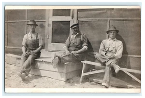 Frühe RPPC Berufsmänner Arbeiter Rauchen - Bild 1 von 2