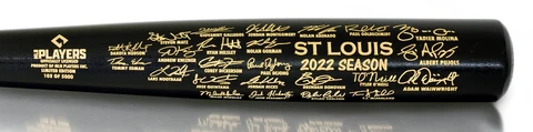ST LOUIS CARDINALS FAREWELL TO LEGENDS BLACK MAPLE FACSIMILE TEAM SIGNATURE  BAT Cover