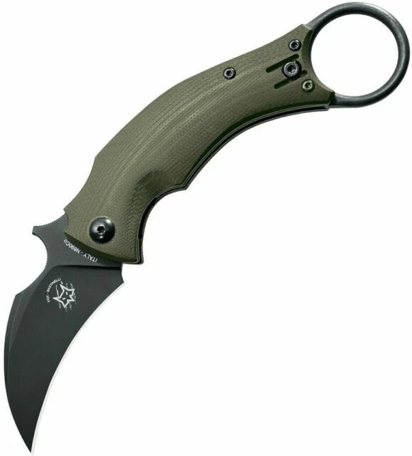 Fox FX-591OD Bastinelli Karambit Linerlock Knife - Green