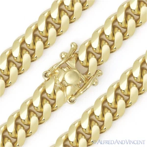 13 mm Miami Cuban Link .925 Plata Esterlina 14k Pulsera de Cadena Enchapada en Oro Amarillo 14k - Imagen 1 de 2