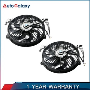 Juego (2) Kit Universal de 14 pulgadas Pull&Push Racing Radiador Eléctrico Motor Ventilador de Enfriamiento - Imagen 1 de 10