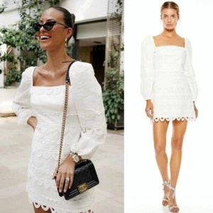 La Maison Talulah Square Neck White Eyelet Embroidered Mini Dress Size 3XL Early - Picture 1 of 12