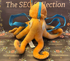 Sea World 2017 Orange Octopus Backpack Plush Adjustable Straps EUC