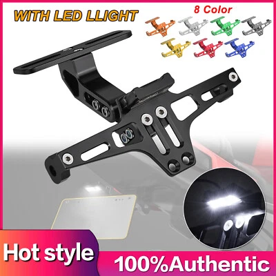 Universal Motorcycle Tail Tidy License Plate Holder Fender Eliminator LED Light - Image 1 of 4