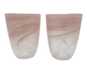 Neu ohne Etikett Kunstglas Rosenquarz dick Wirbel Glas Tassen Becher 14 Unzen 2er Set - Bild 1 von 6