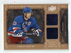 09-10 UD Artifacts Treasured Swatches  Chris Drury  /199  Dual Jerseys