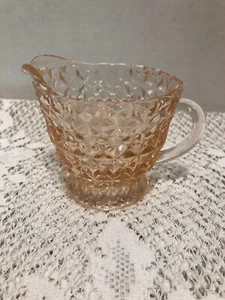Jeanette Pink Depression Buttons And Bows Creamer - Picture 1 of 6