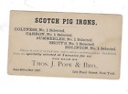 1882 UX7 Postal Card, New York, Advertising, Scotch Pig Iron