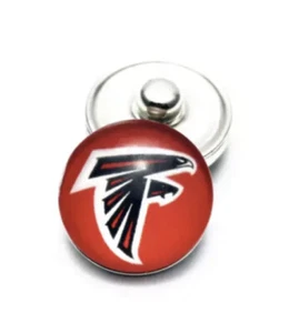 Football Falcons Snap Button Fits Ginger Snaps Football Jewelry 18mm 1pc - Picture 1 of 2