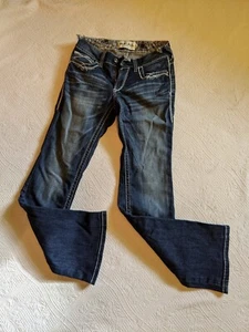 Ariat REAL Denim Low Rise Boot Cut Western Jeans Women 28S Distressed - Picture 1 of 11