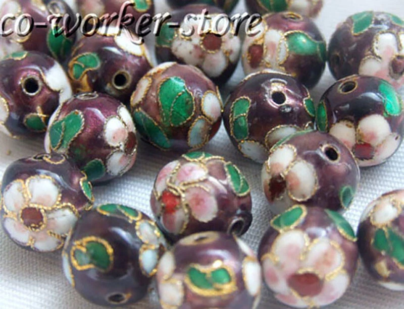50 peças contas espaçadoras de filigrana contas soltas esmalte 8 10 12mm redondo cloisonne - Imagem 1 de 4