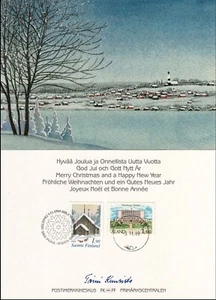 Christmas Snowy Aland Villege Aland Finland Stamps Europe FDC Maxi Card 1989 - Picture 1 of 1