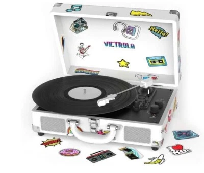 Victrola VSC-400SB-CNV Bluetooth Suitcase Turntable Canvas with Custom-Stickers - Image 1 of 3