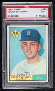 1961 Topps Chuck Schilling #499 PSA 7 Rookie RC