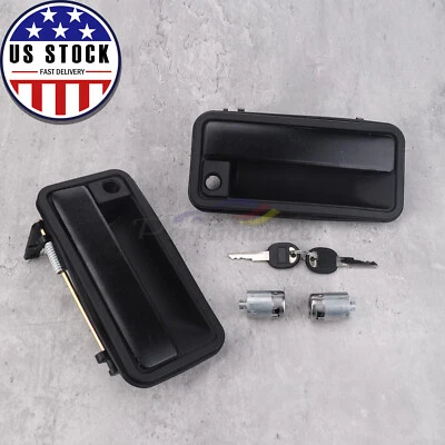 Exterior Door Handle w/ Lock Cylinder For Chevrolet C1500 GMC K1500 88-94 Front - Image 1 of 4