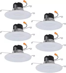 5/6 Inch Selectable 3CCT Integrated LED White Recessed Light Retrofit Trim (6 Pa - Picture 1 of 12