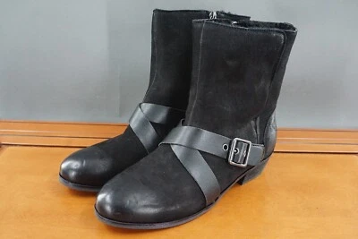 Zapatos Softwalk Rayne para mujer 8,5 de cuero negro botín informal con hebilla media Foto 1 de 4