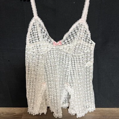 Sexy Babydoll Shirley of Hollywood Encaje Talla L, Diseño Corazón Blanco Foto 1 de 4