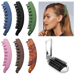 6 Stück Bananen Haarspange Groß Banana Clip,Bunte Bananenspange Haarklammer mit - Bild 1 von 7