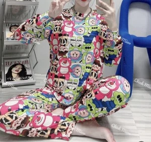Teddy Bears Cartoon Women's Pajama Sets, Sleepwear for Teenagers and Adults - Picture 1 of 5