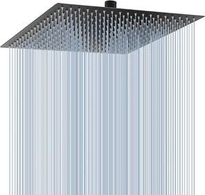 Oversize Rain Shower Head - High Flow Square Rainfall Showerhead - Waterfall Ful - Picture 1 of 7